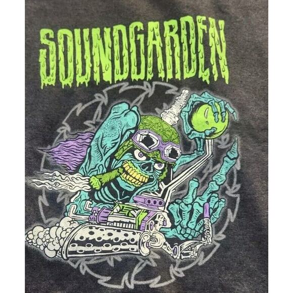 Sound Garden Rat Rod Gray Pullover Oversized Crewneck Sweatshirt S/M - Picture 3 of 8